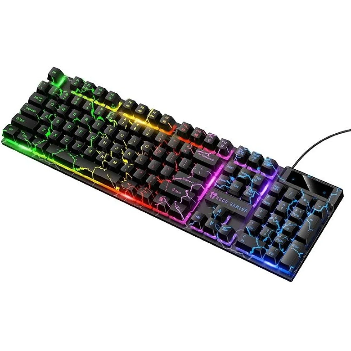 HOCO GM701 Wired RGB Gaming Keyboard, English Layout, Black - Thumbnail 5