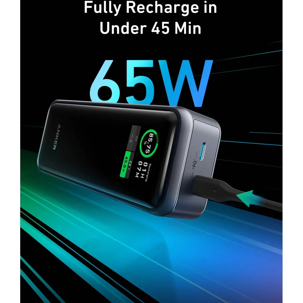 باور بانك Anker 723 Prime بسعة 12,000mAh وقدرة 130W مع USB-C بقدرة 65W - Thumbnail 5