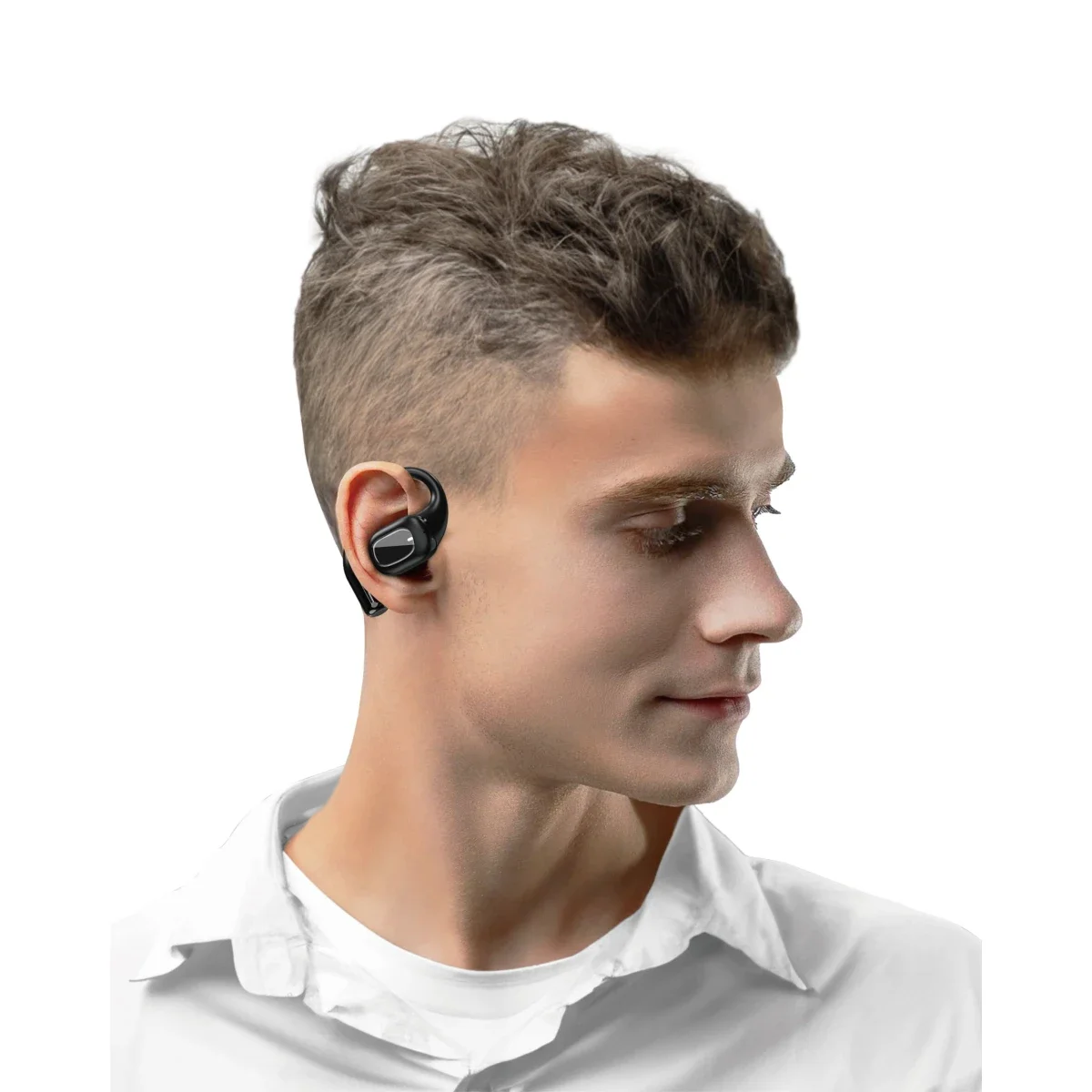 WIWU O100 OpenBuds True Wireless Bluetooth Earbuds with Noise Cancelling, 30-Hour Battery Life - Black - Image 5