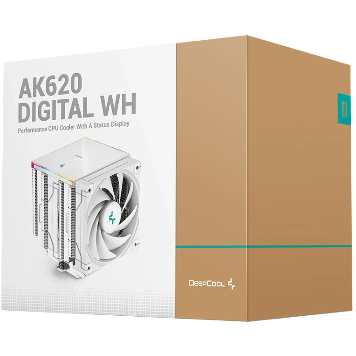 مبرد هوائي للمعالج DeepCool AK620 Digital White بقدره 260W TDP بتصميم برج مزدوج مع شاشه ARGB