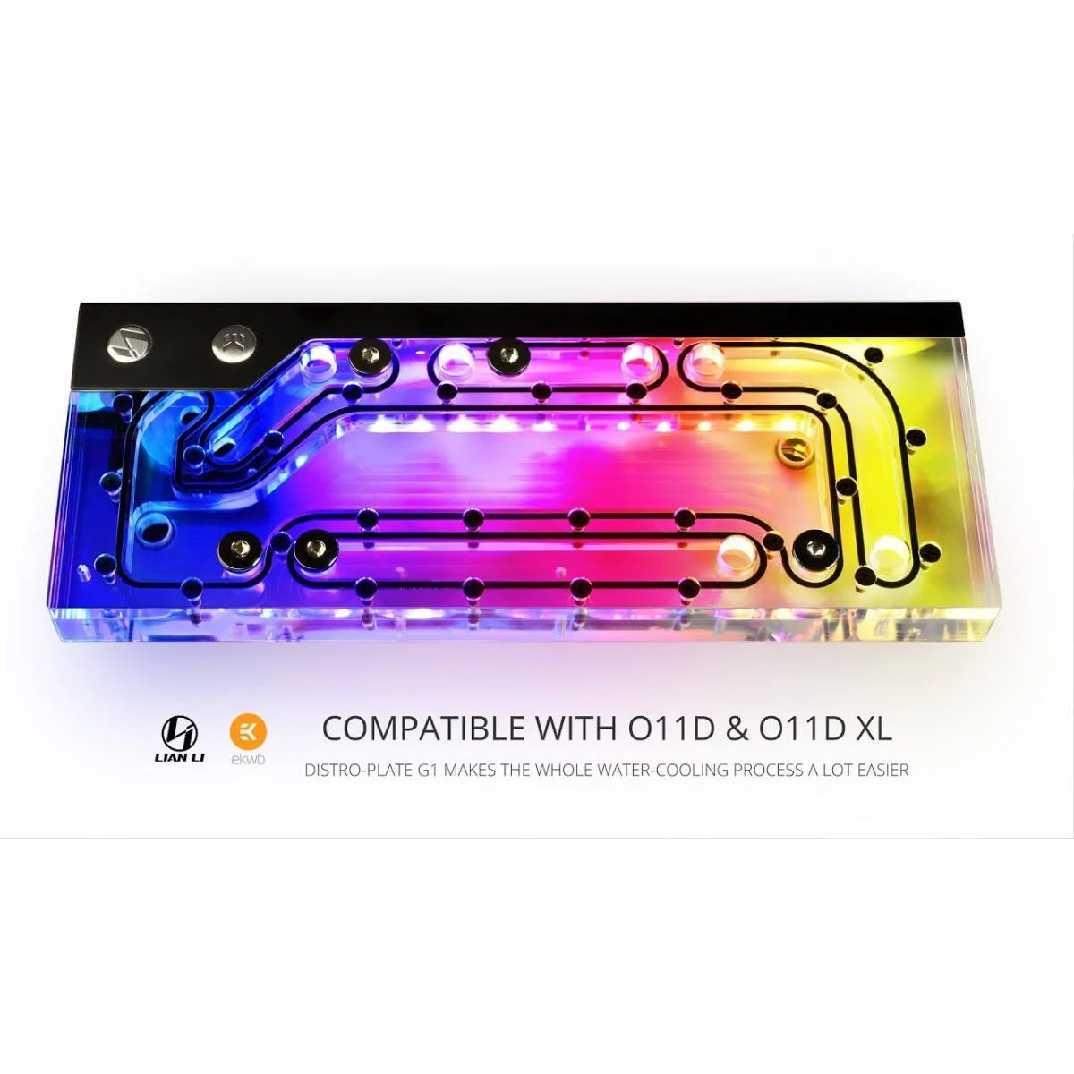 لوحة توزيع D-RGB مع مضخة DDC 3.1 PWM من LIAN LI لكيس O11 Dynamic وO11 Dynamic XL O11D Distro-Plate G1