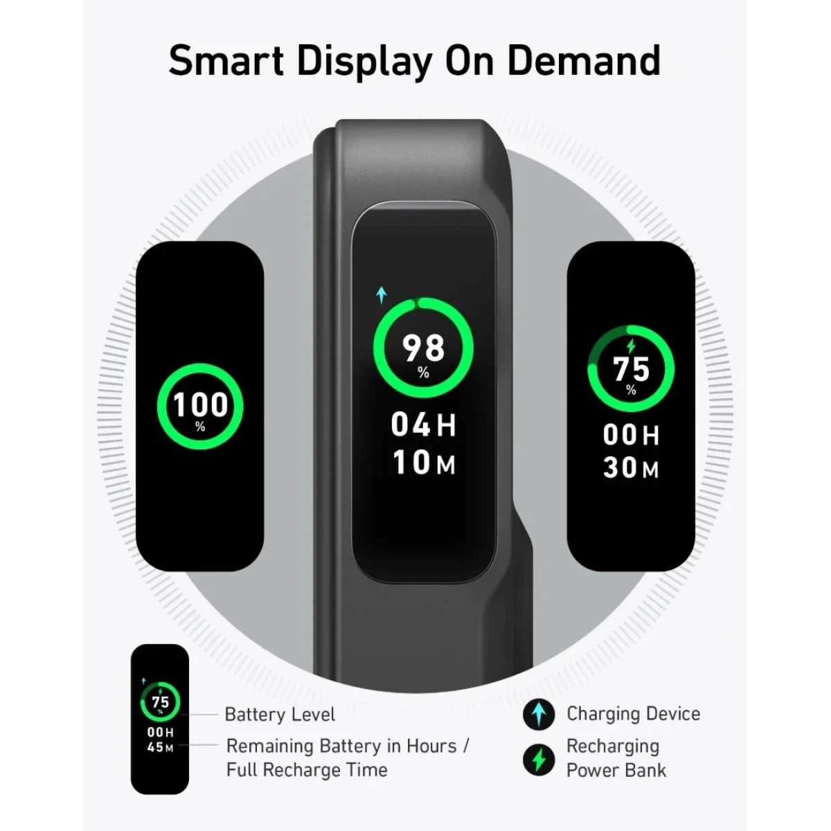 Anker MagGo 10000mAh Magnetic Power Bank 15W USB-C with Smart Display - Black - Thumbnail 7