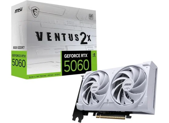 MSI GeForce RTX 5060 VENTUS 2X OC WHITE 8GB GDDR7 Graphics Card - Thumbnail 3