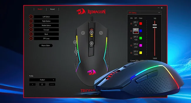 ماوس ألعاب سلكي Redragon M616 RGB بدقة 10000 DPI و6 أزرار قابلة للبرمجة - Thumbnail 13