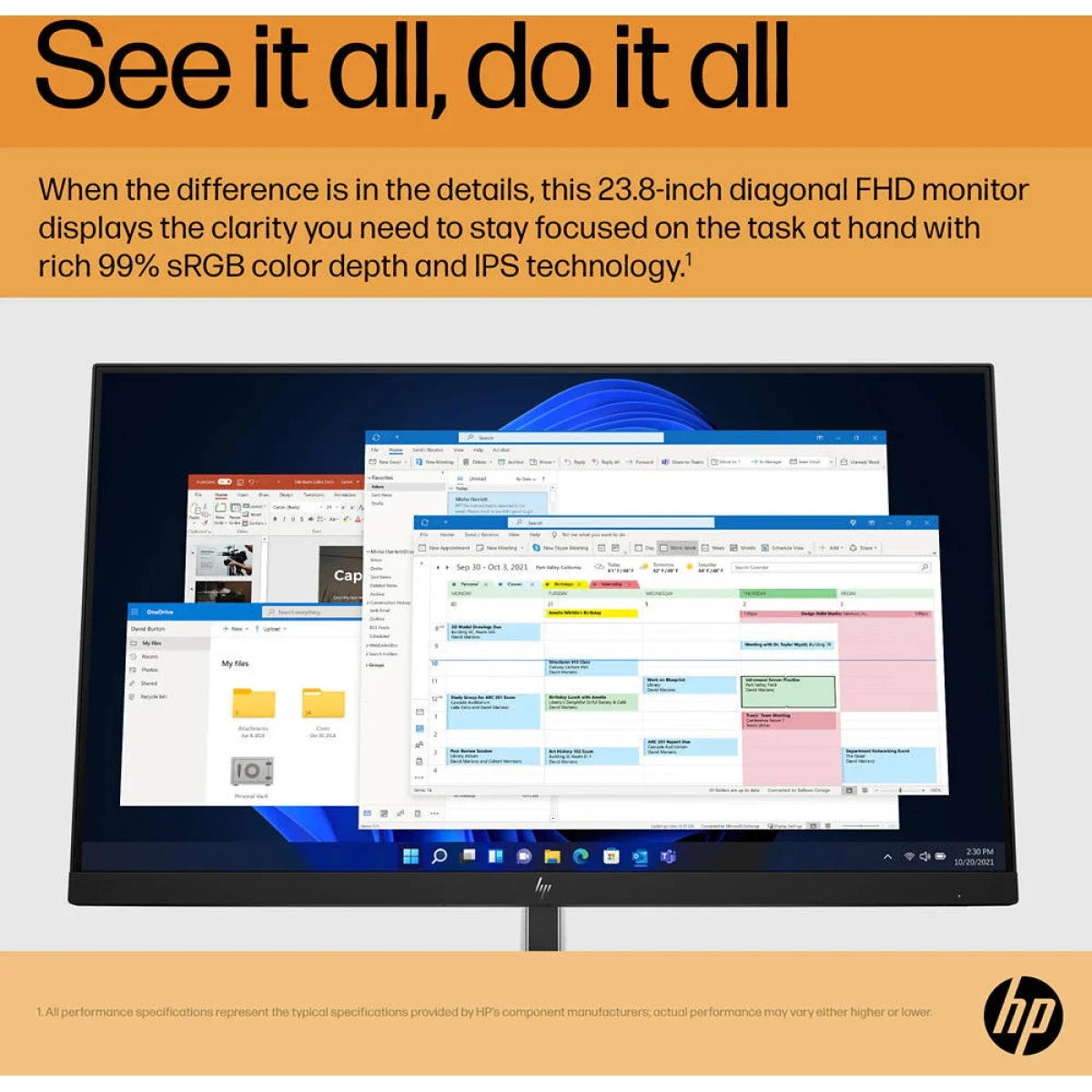 شاشة HP E24 G5 احترافية 24 إنش IPS فل إتش دي، 75 هرتز، موزع USB - Image 5