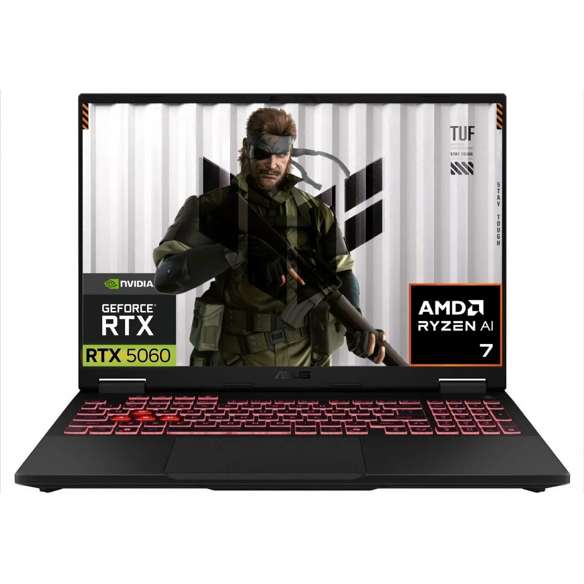 لابتوب ألعاب Asus TUF Gaming A16 (2025) 16.0 إنش FHD+ 165 هرتز IPS، Ryzen 7 260، RTX 5060، رام 16GB، SSD 512GB