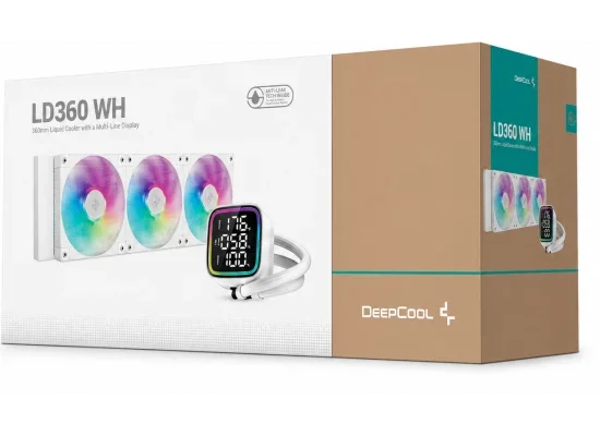 DeepCool LD360 360mm ARGB Liquid CPU Cooler with 5th Gen 3400 RPM Pump - White - Image 8