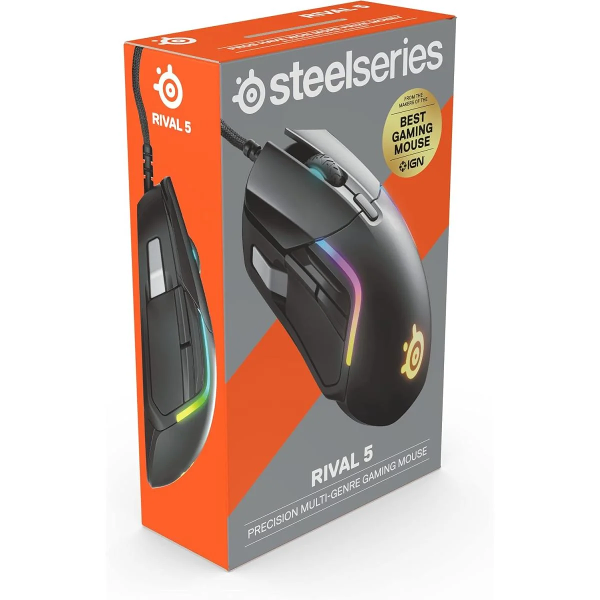SteelSeries Rival 5 Wired Gaming Mouse with Prism RGB, 18000 CPI