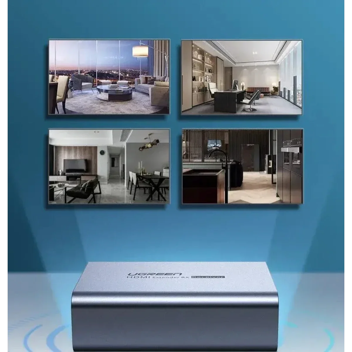 موسّع HDMI عبر إيثرنت Ugreen CM609 لمسافة 50 متر، 1080p@60Hz، RJ45 Cat5e/Cat6، محول طاقة أوروبي (90811EU) - Thumbnail 4