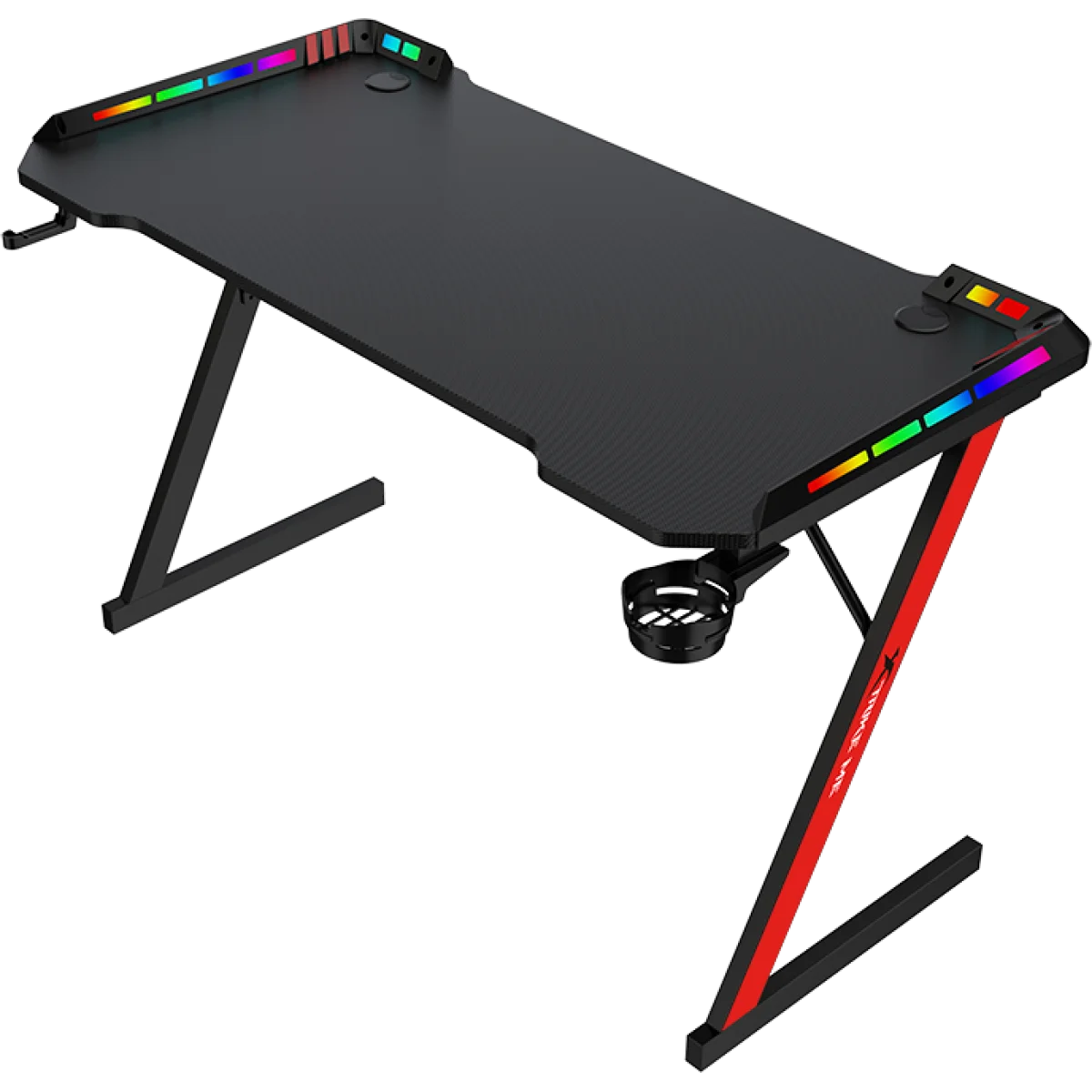 مكتب ألعاب XTRIKE ME DK-05 RGB 110 سم أسود - Thumbnail 3