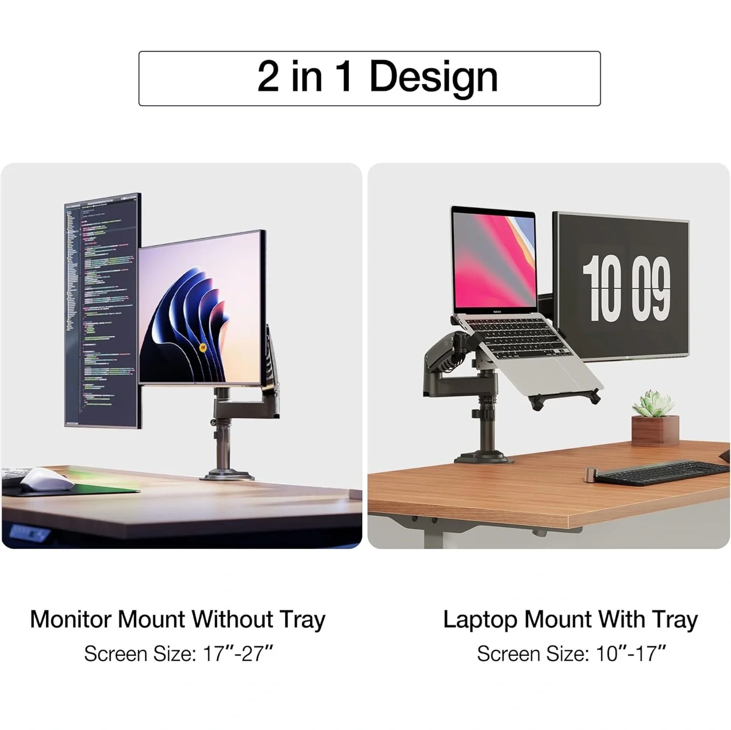 North Bayou H180 Monitor Stand with FP-2 Laptop Mount for 22-32 Inch Monitors - Image 6