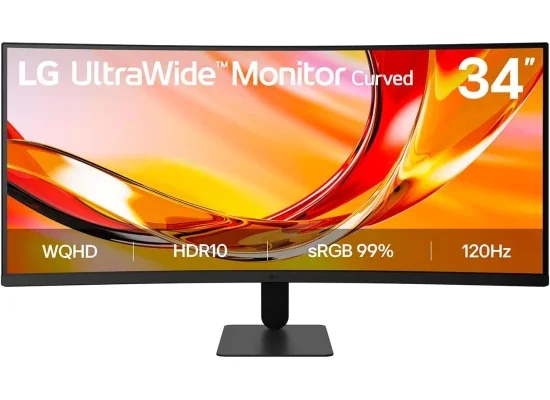 LG 34U601B-B 34-Inch UltraWide QHD Curved Monitor, 1800R, 120Hz, HDR10, 99% sRGB, VRR, FreeSync Premium, HDMI 2.0, DP 1.4, Black - Thumbnail 13
