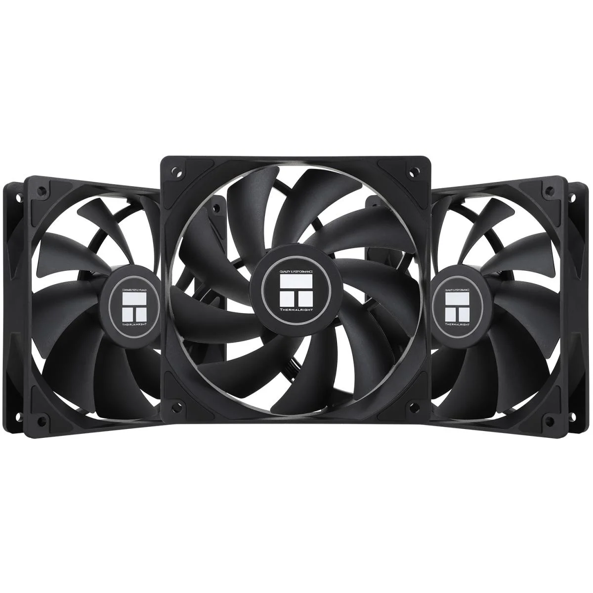 طقم مراوح تبريد Thermalright TL-C12C X3 مقاس 120 مم PWM أسود بدون إضاءة LED، 3 مراوح