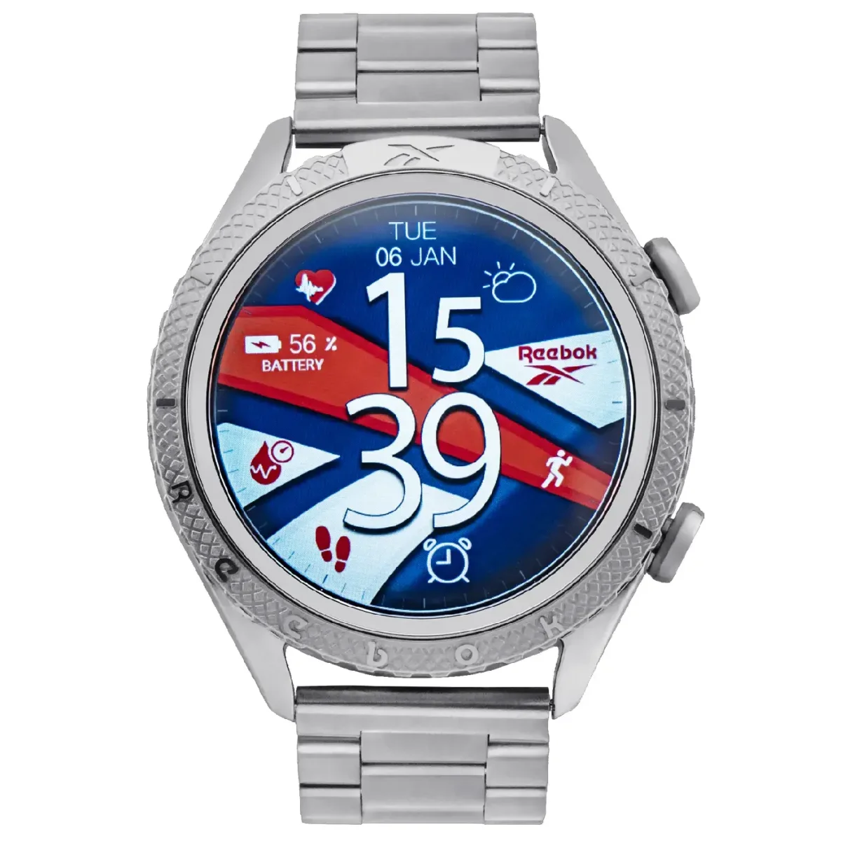 ساعة ذكية Reebok Ultru.1 بشاشة AMOLED 1.43 إنش وإطار دوار IP68 فضية - Image 4