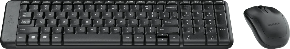 لوحة مفاتيح وفأرة لاسلكية مدمجة Logitech MK220 مع مستقبل USB، أسود - Thumbnail 3