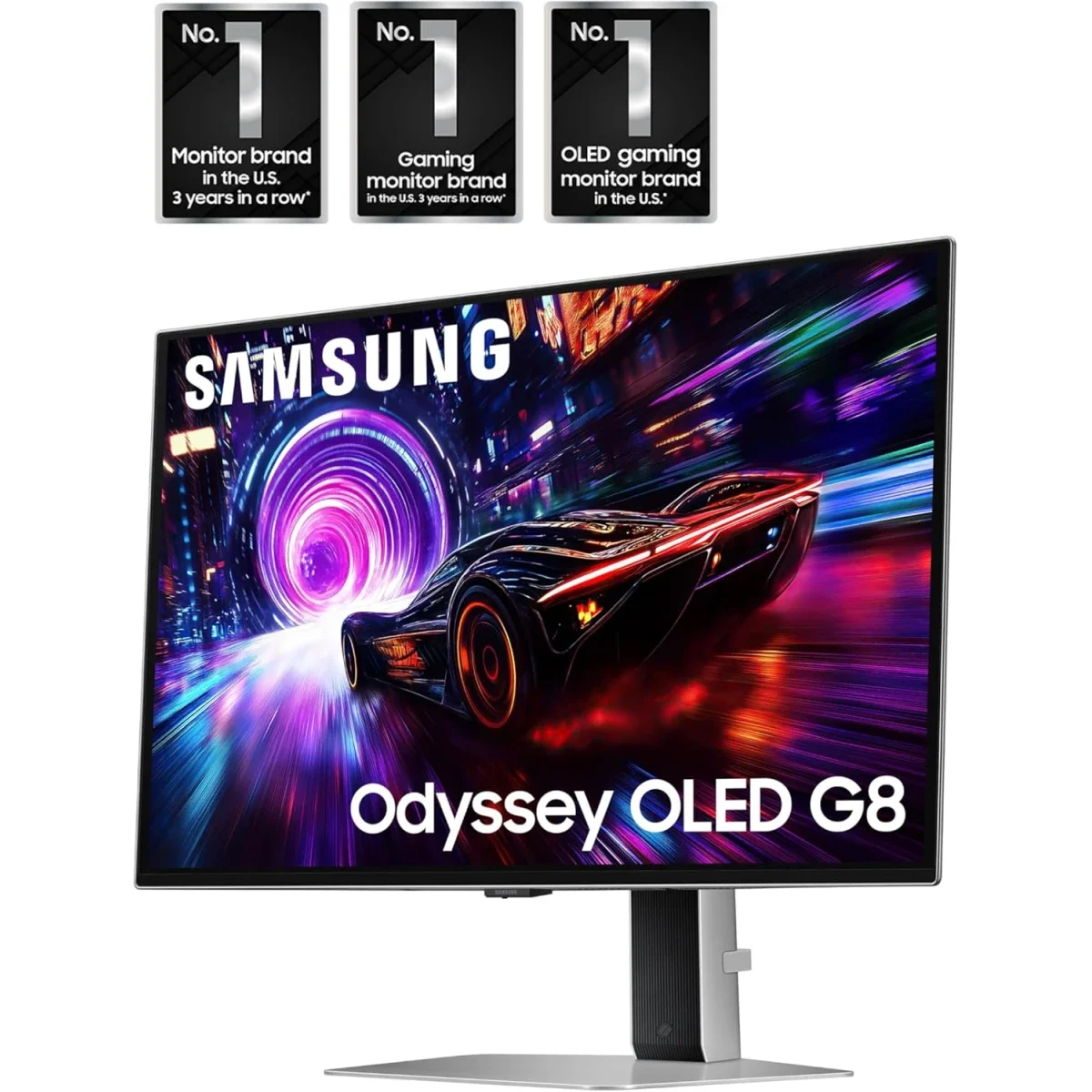 شاشة Samsung Odyssey OLED G8 G81SF للألعاب 32 إنش 4K QD-OLED بتردد 240 هرتز وزمن استجابة 0.03 مللي ثانية، رمادي - Image 3