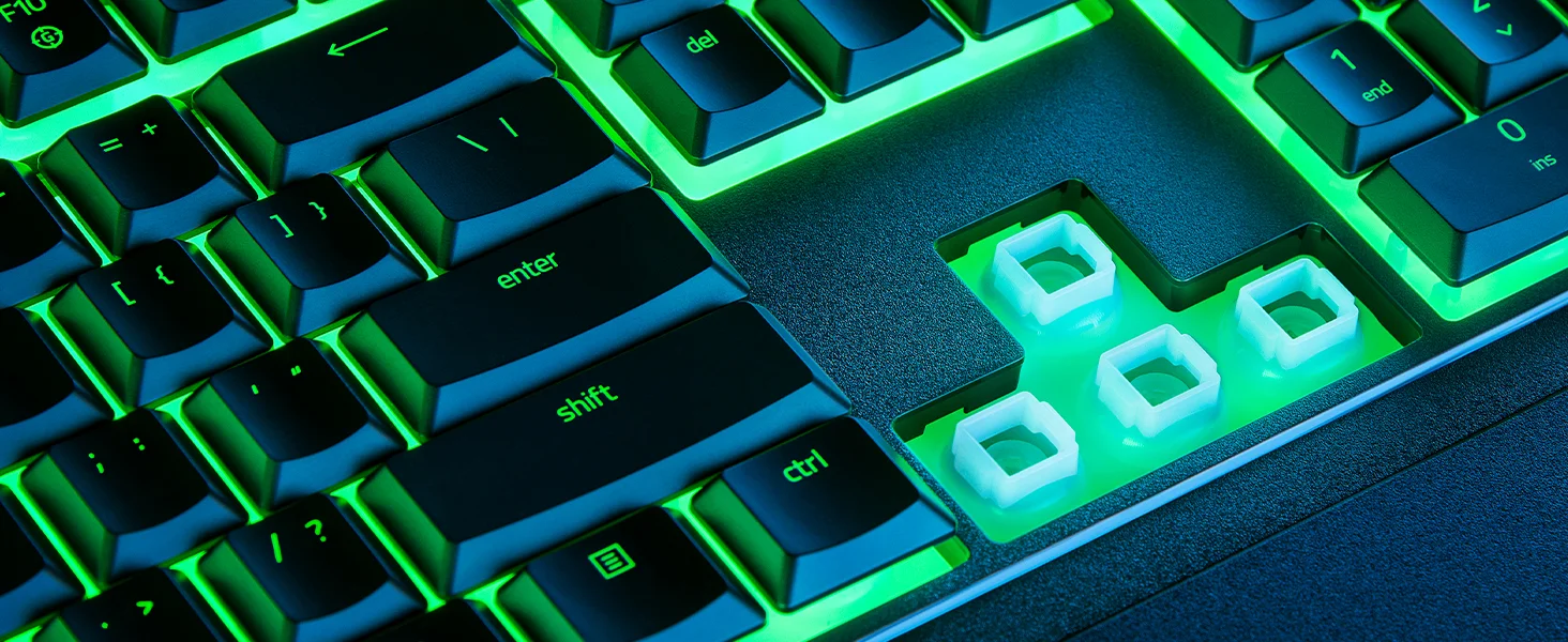 لوحة مفاتيح ألعاب Razer Ornata V3 X منخفضة الارتفاع بمفاتيح غشائية صامتة سوداء - Thumbnail 12
