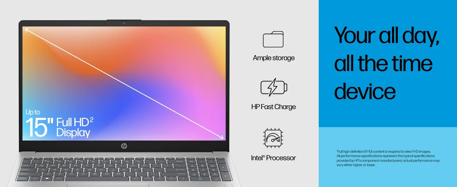 HP 15-fd2102TU Laptop, Intel Core Ultra 7 255U, 16GB RAM, 512GB SSD, 15.6-Inch FHD - Thumbnail 8