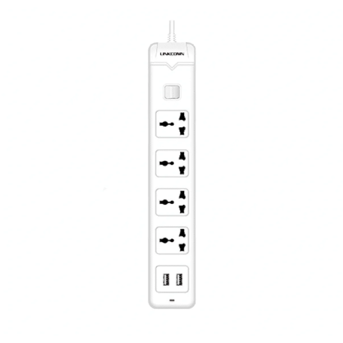 LINKCOMN PS423 Power Strip, 5 Universal Outlets, 3m MK Plug