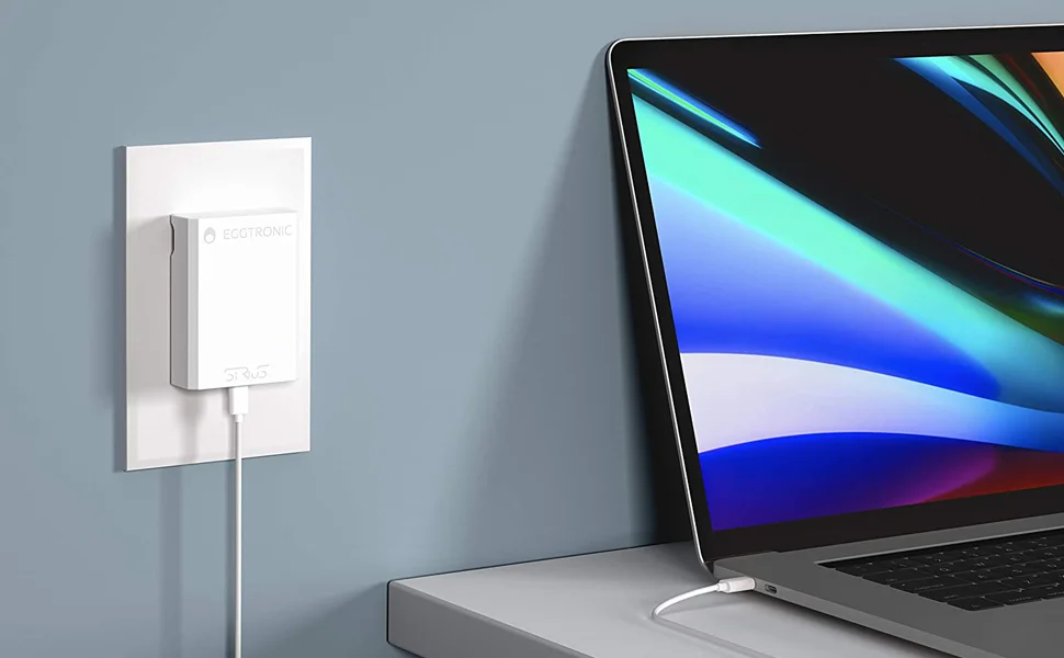 شاحن لابتوب Eggtronic Sirius USB-C GaN بقدرة 65 واط مع كابل USB-C بطول 1.8 متر - أسود - Thumbnail 11