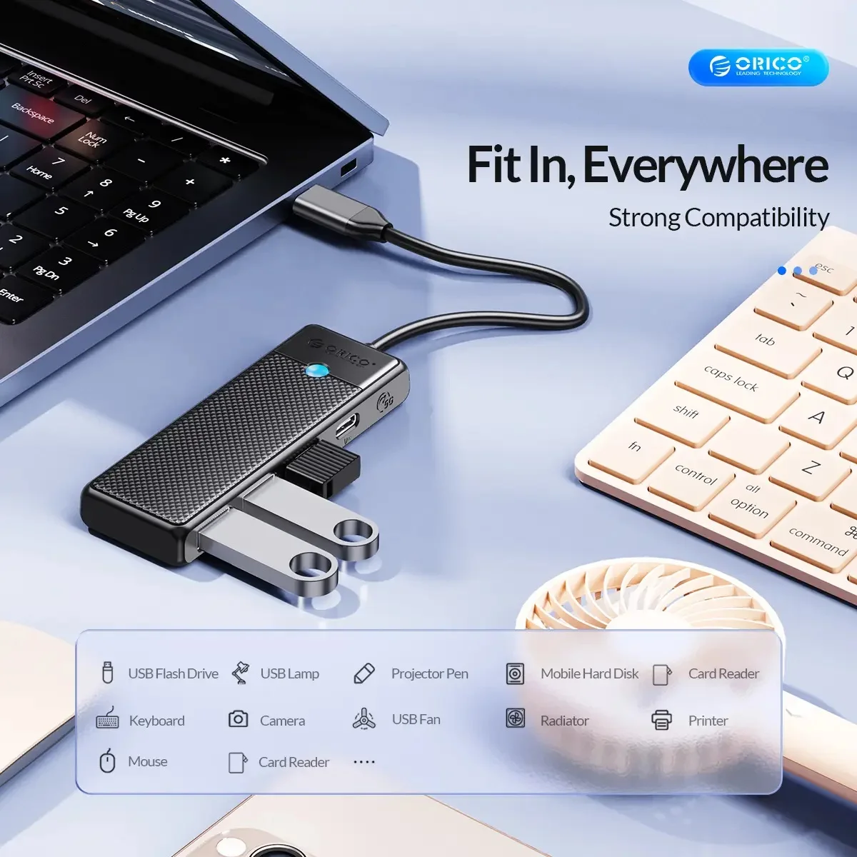 موزع USB-C ORICO PAPW2AC-C3 سلسلة PW مع USB 3.0 وPD بقدرة 100W، أسود - Image 11