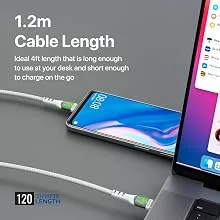 كابل Promate TransLine-CC USB-C إلى USB-C بقدرة 60 واط وطول 120 سم مضفر بالنايلون - أبيض - Thumbnail 11
