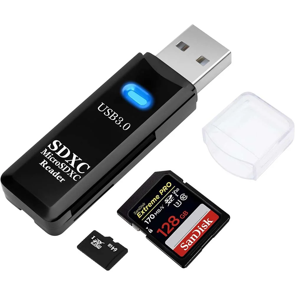 قارئ بطاقات AIYEEN USB 3.0 ‏2 في 1 لبطاقات SD وMicro SD/TF