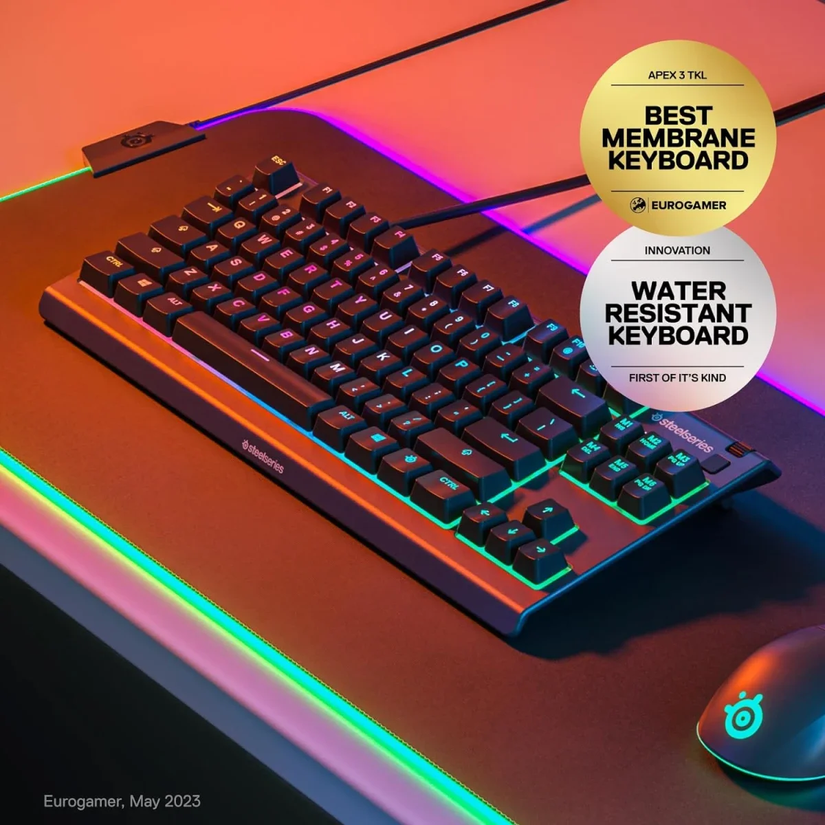 كيبورد ألعاب SteelSeries Apex 3 TKL بدون لوحة أرقام - Thumbnail 2