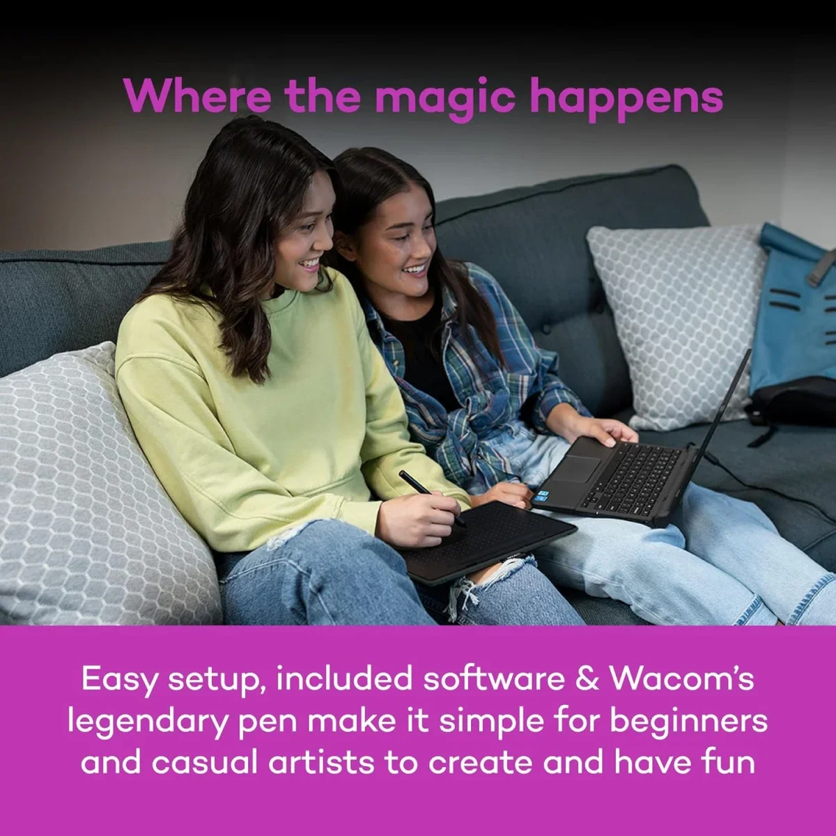 لوح رسم Wacom Intuos صغير بتقنية Bluetooth مع 4 مفاتيح ExpressKeys - أسود - Thumbnail 2