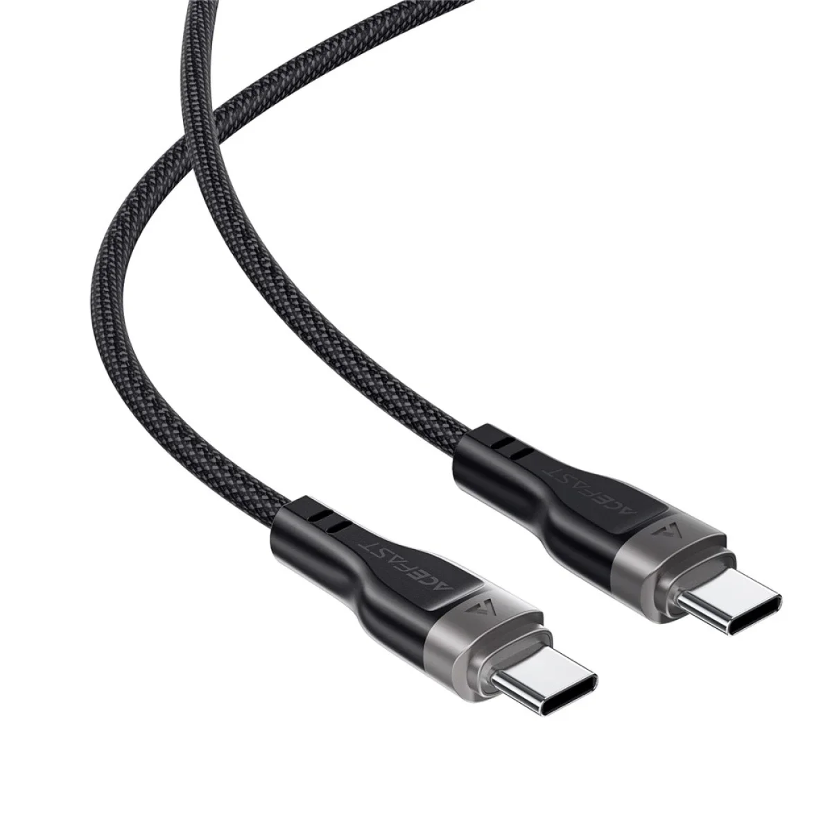 كابل ACEFAST C11-03 USB-C إلى USB-C بطول 1.2 متر وشحن سريع 60 واط مضفر مغناطيسي - أسود - Thumbnail 2