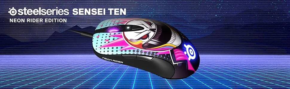 ماوس ألعاب SteelSeries Sensei Ten إصدار Neon Rider - Thumbnail 3