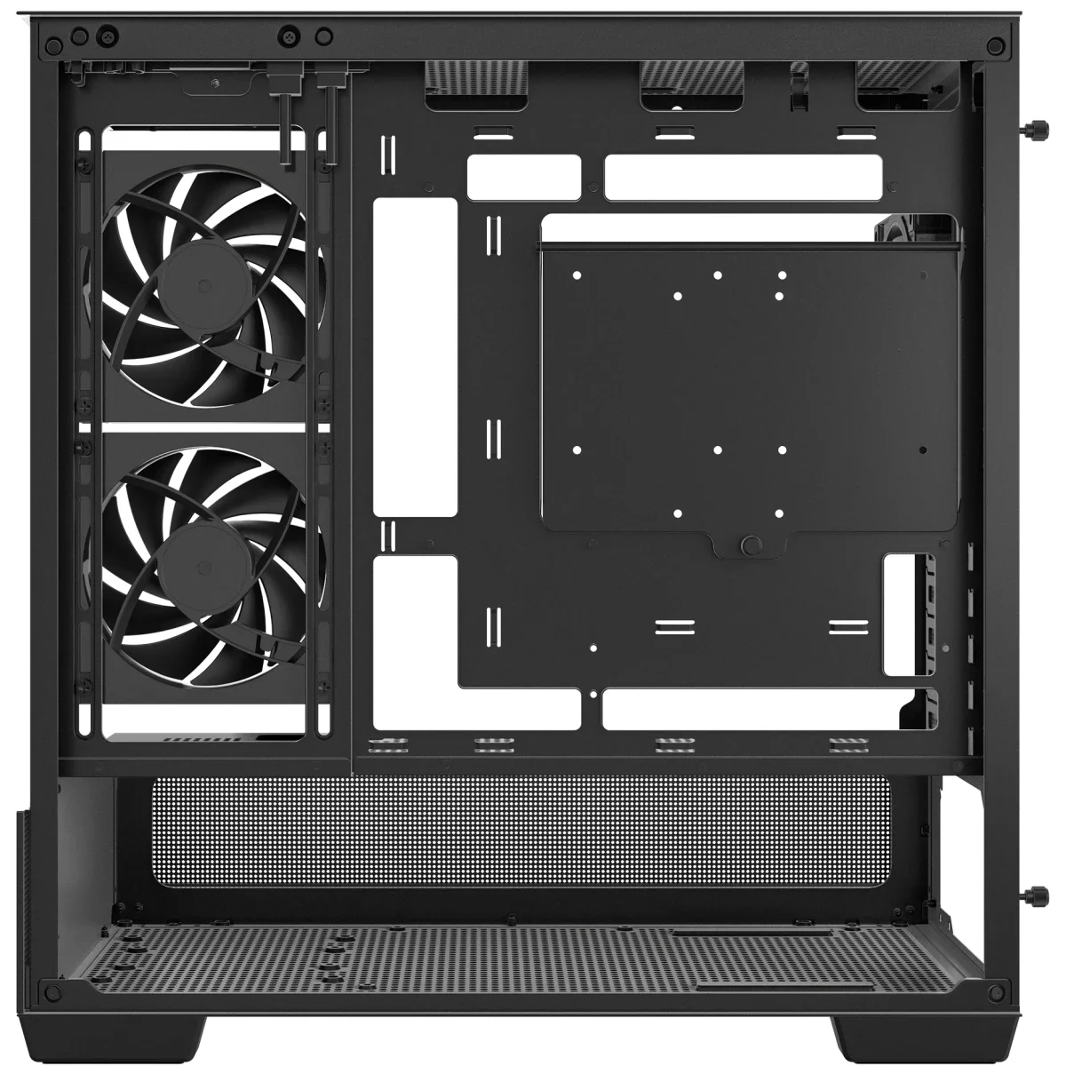 هيكل كمبيوتر DeepCool CG380 3F بانورامي ATX متوسط الحجم مع 3 مراوح ARGB مثبتة مسبقًا وUSB-C، أسود - Image 7