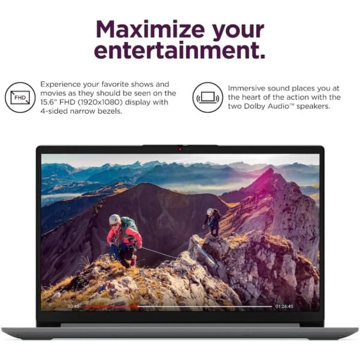 لابتوب Lenovo IdeaPad 1i 15IRU7 مقاس 15.6 إنش FHD بمعالج Intel Core i5-1335U وذاكرة 16GB وتخزين 256GB SSD لون Cloud Grey - Image 4
