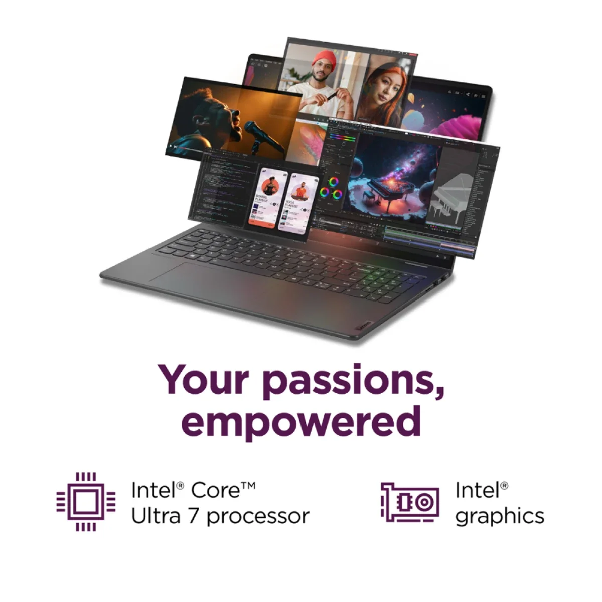 لابتوب Lenovo Yoga 7 16 2-in-1 2024 بمعالج Intel Core Ultra 7 i7-155U وذاكرة 16GB وتخزين 1TB SSD وشاشة لمس 16.0 إنش Storm Grey - Thumbnail 5