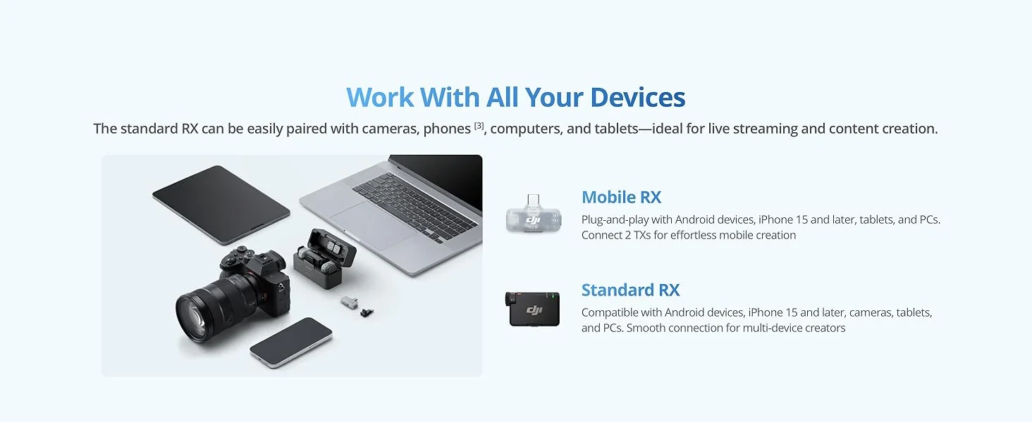 DJI Mic Mini 2 Wireless Lavalier Microphone Kit with 2 TX, Mobile RX & Charging Case, 90h Battery - Thumbnail 20