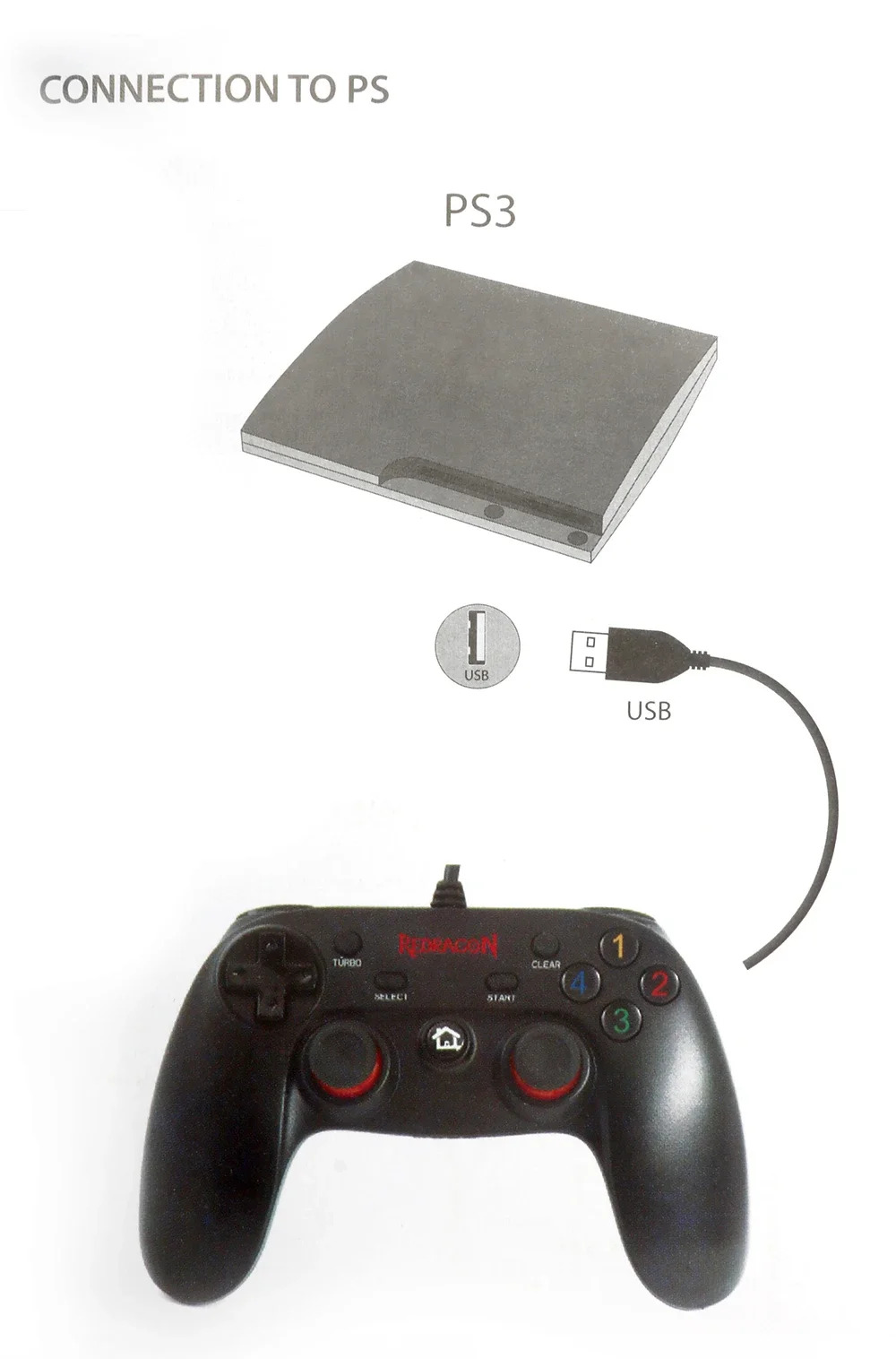 Redragon G807 Saturn Wired USB Game Controller with Dual Vibration - Thumbnail 14
