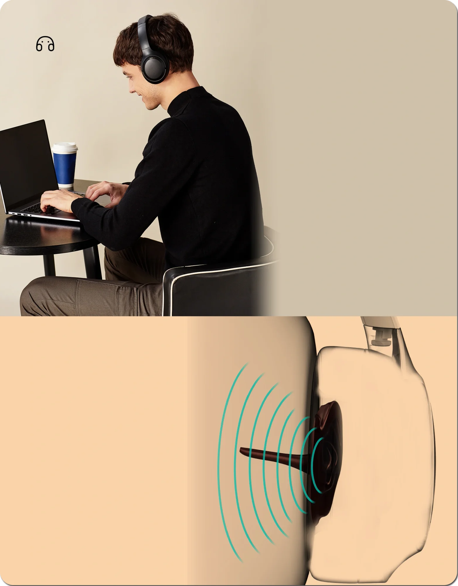 HONOR CHOICE ANC Headphone Pro ROS-ME00 – Up to 80 Hours – White - Thumbnail 8