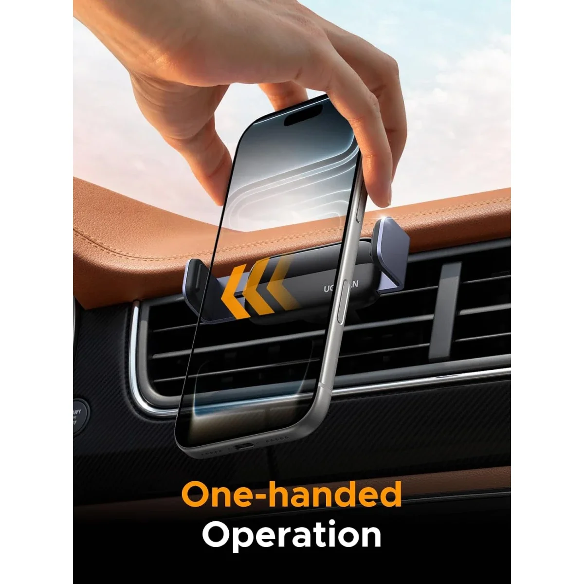 Ugreen 10422 360° Car Air Vent Phone Holder - Black - Image 2