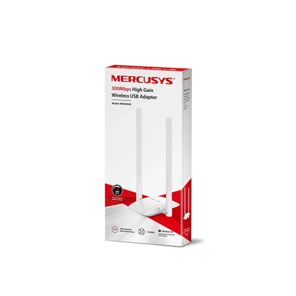 محول USB لاسلكي MERCUSYS MW300UH عالي الكسب بسرعة 300Mbps - Thumbnail 2