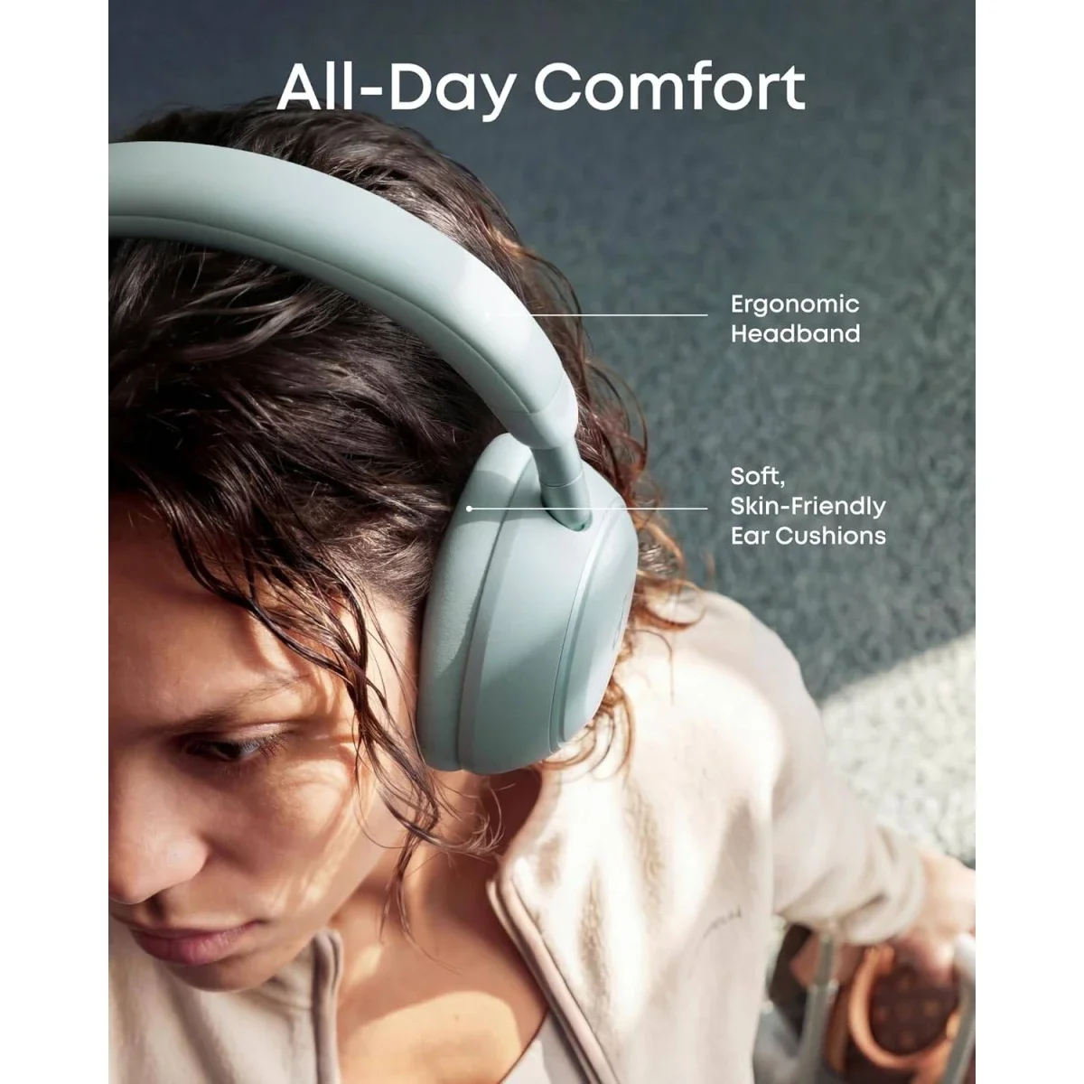 Anker Soundcore Space 2 ANC Headphones, 50H Playtime, Bluetooth 6.1, Green - Thumbnail 4