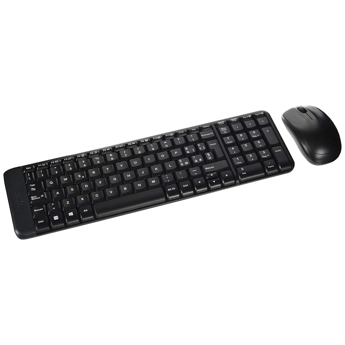 لوحة مفاتيح وفأرة لاسلكية مدمجة Logitech MK220 مع مستقبل USB، أسود - Thumbnail 2
