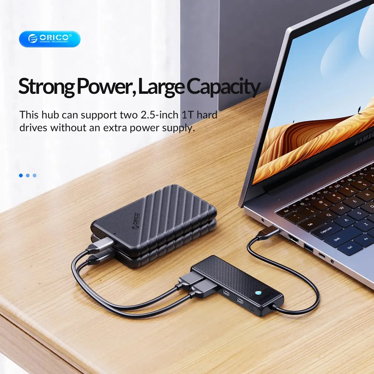 موزع USB-C ORICO PAPW2AC-C3 سلسلة PW مع USB 3.0 وPD بقدرة 100W، أسود - Image 14