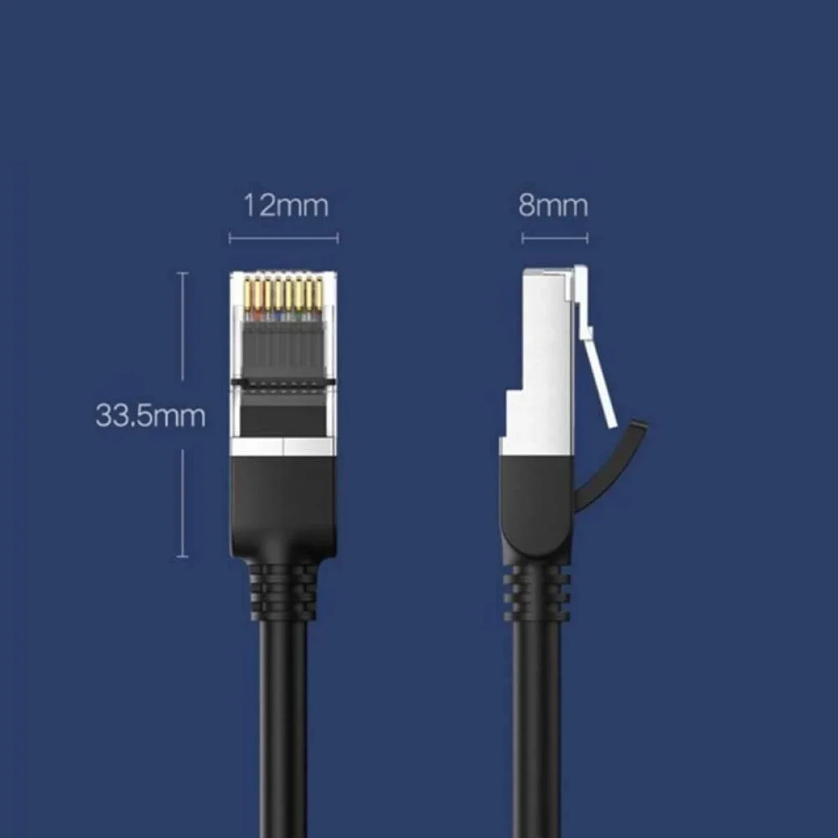 كيبل إيثرنت Ugreen Cat6 UTP دائري من النحاس النقي 1 متر أسود - Image 3