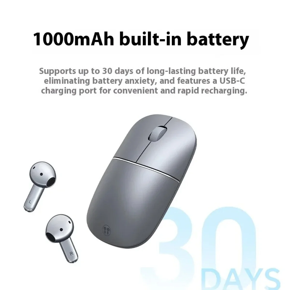 HONOR UMA-ME00 Wireless Mouse with Bluetooth Earphones, Dual Magnetic Drivers and Active Noise Reduction - Image 7