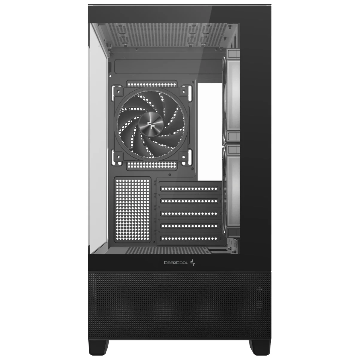 هيكل كمبيوتر DeepCool CG380 3F بانورامي ATX متوسط الحجم مع 3 مراوح ARGB مثبتة مسبقًا وUSB-C، أسود - Image 8