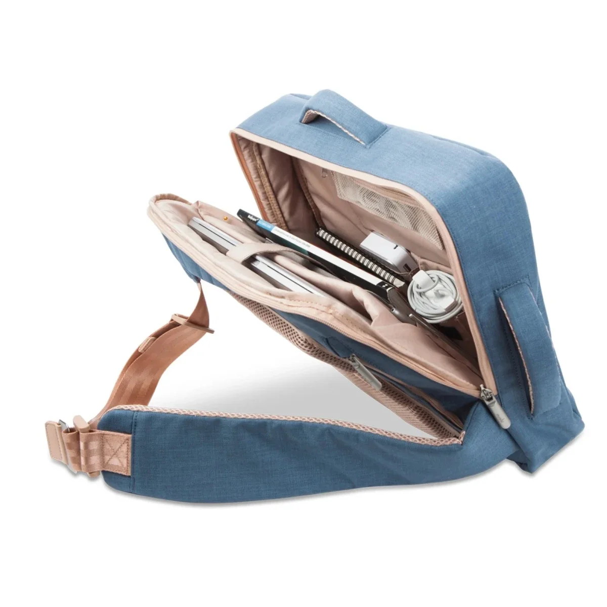 Moshi Venturo Ultra-Lightweight Crossbody Laptop Backpack for up to 15-inch Laptops - Steel Blue - Image 3
