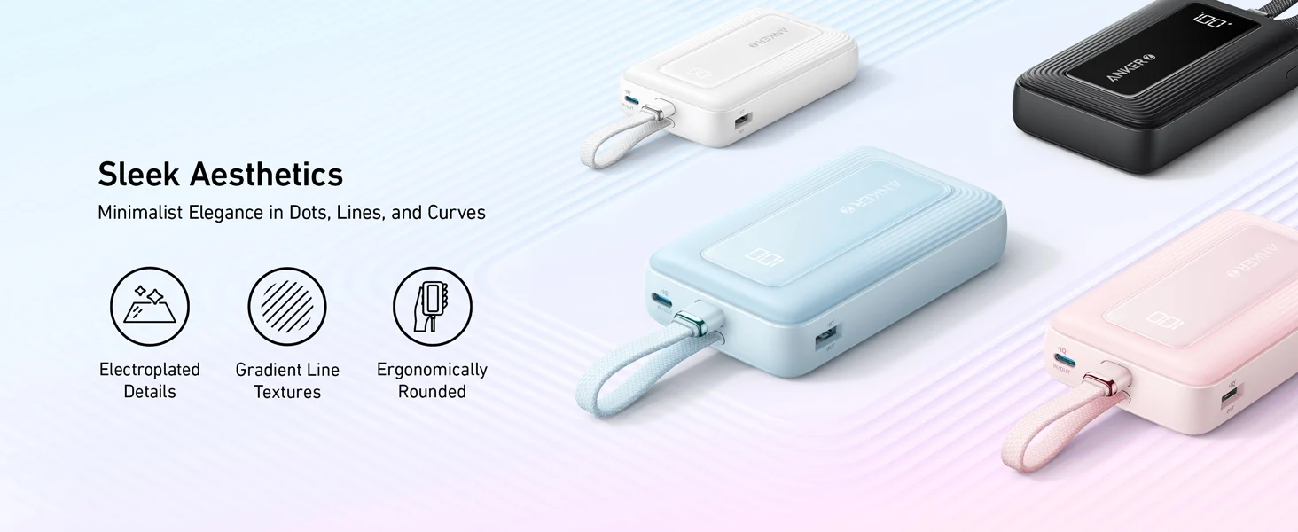 Anker A1688H31 Zolo 10,000mAh 30W USB-C Power Bank Blue - Thumbnail 11