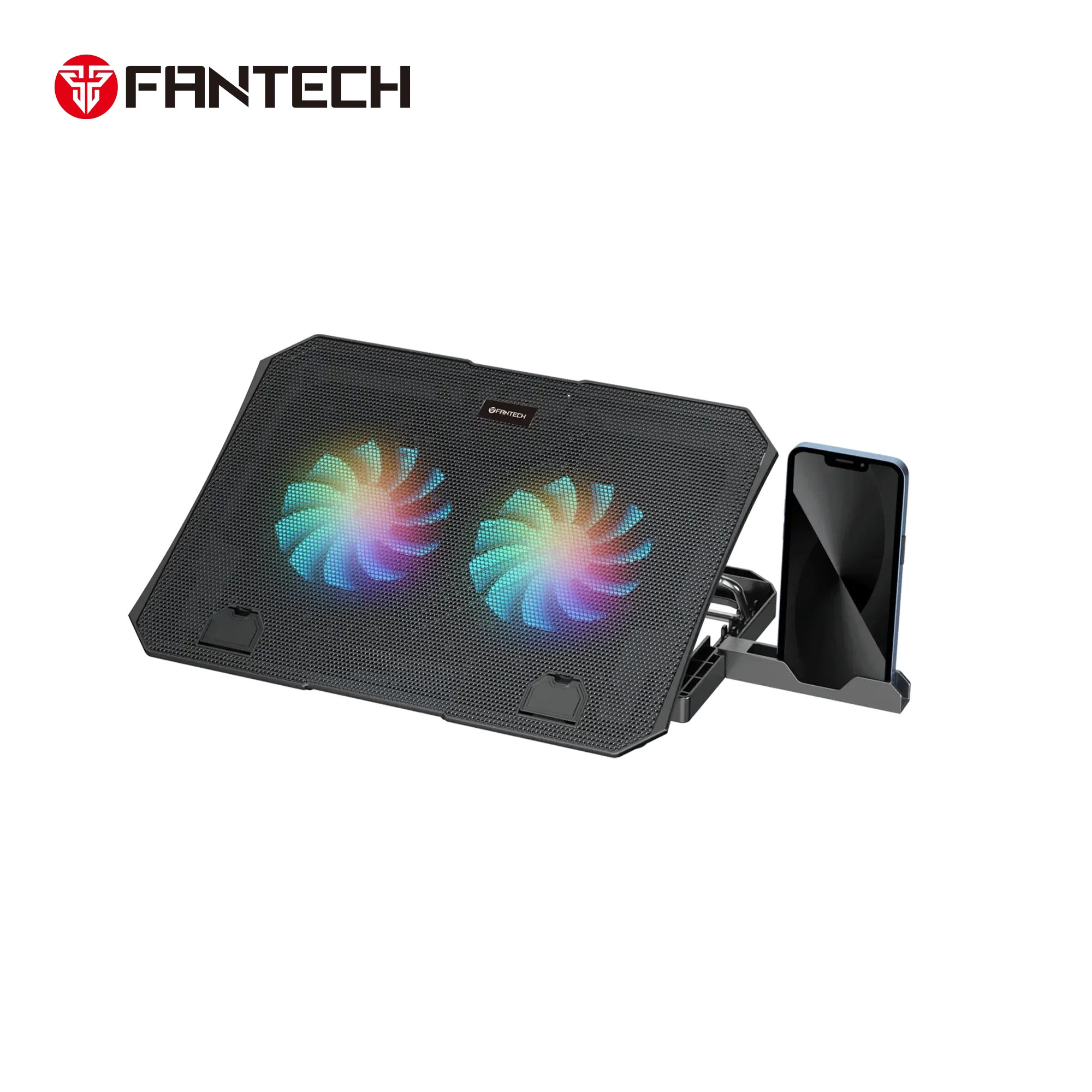 قاعدة تبريد لابتوب FANTECH NC14 بمروحتين وتعديل ارتفاع 5 مستويات