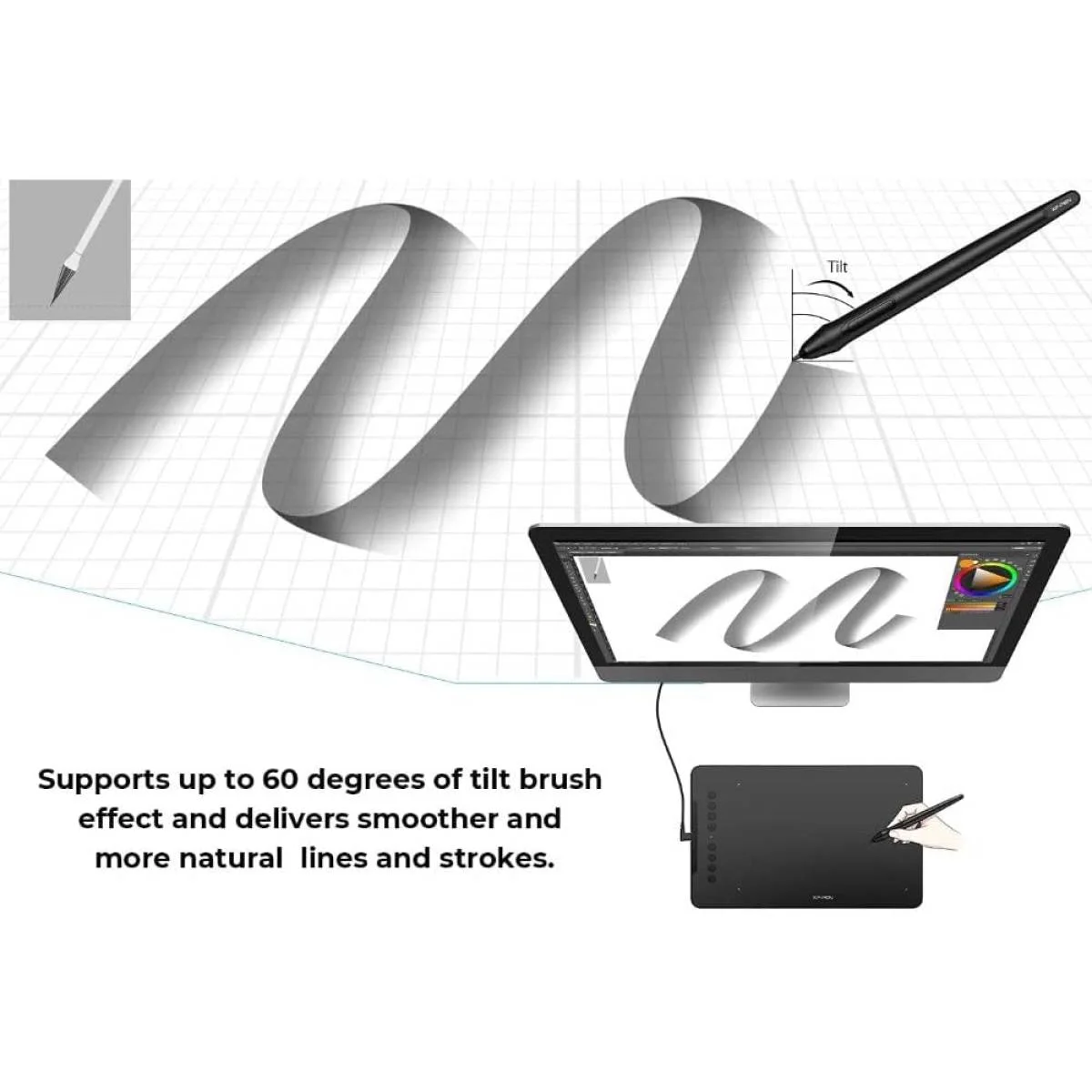 لوح رسم XPPen Deco 01 V3 10x6 إنش مع قلم بدون بطارية و16384 مستوى ضغط و8 أزرار اختصار - Image 7