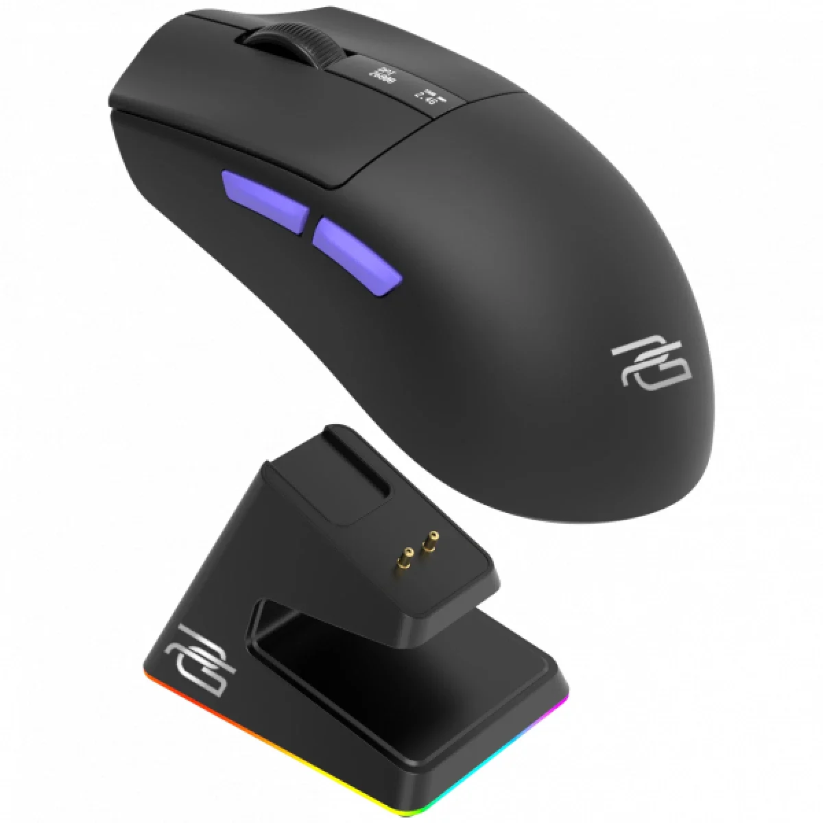 Proove Jester 8K Tri-Mode Wireless Gaming Mouse 26000 DPI with Charging Dock Black/Purple - Thumbnail 2